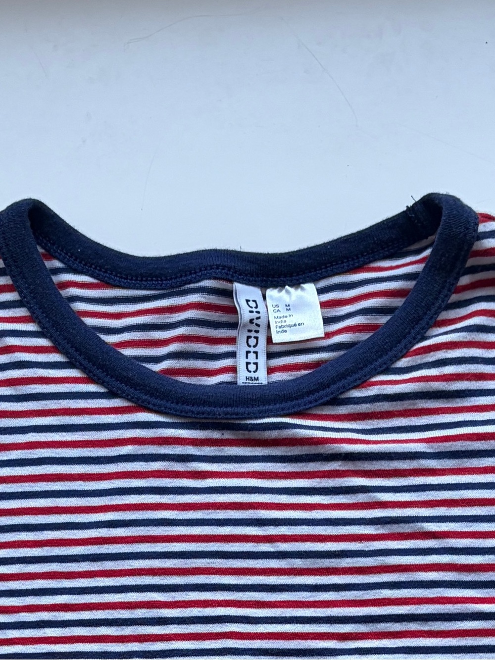 H&M Divided Retro Style Red & Navy Ringer Tee, EUC! - Picture 5 of 12